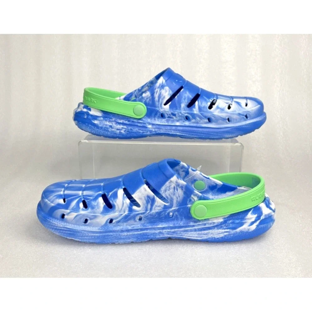 Rugged Shark Eva Clogs Lightweight Slip on Blue Green Big Boys Size 6 NEW